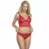 Subblime – 953904 chemisier de nuit en soie et dentelle + culotte rouge – vue 4 Subblime – 953904 chemisier de nuit en soie et dentelle + culotte rouge – vue 4 – Lingerie sexy