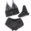 Subblime – 953911 chemisier de nuit en soie et dentelle + culotte noire – vue 3 Subblime – 953911 chemisier de nuit en soie et dentelle + culotte noire – vue 3 – Lingerie sexy