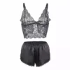 Subblime – 953928 chemisier de nuit en soie et dentelle + culotte noire – vue 5 – Lingerie sexy
