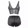 Subblime – 953928 chemisier de nuit en soie et dentelle + culotte noire – vue 6 – Lingerie sexy