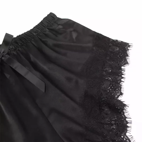 Subblime – 953935 chemise de nuit décontractée en soie + pantalon en dentelle noir – vue 6 Subblime – 953935 chemise de nuit décontractée en soie + pantalon en dentelle noir – vue 6 – Lingerie sexy