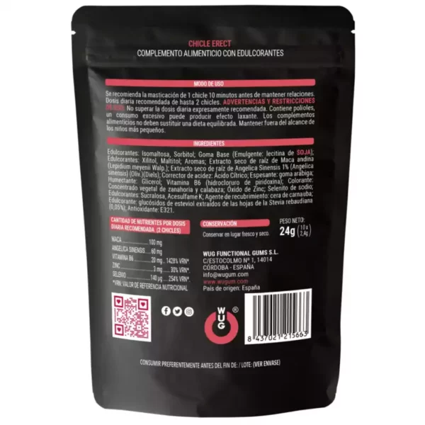 Wug – Chewing-gum fonctionnel à base de maca, de zinc et de vitamines pour booster l'énergie et les performances masculines – vue 2 Wug – Chewing-gum fonctionnel à base de maca, de zinc et de vitamines pour booster l'énergie et les performances masculines – vue 2 – Bien-être intime